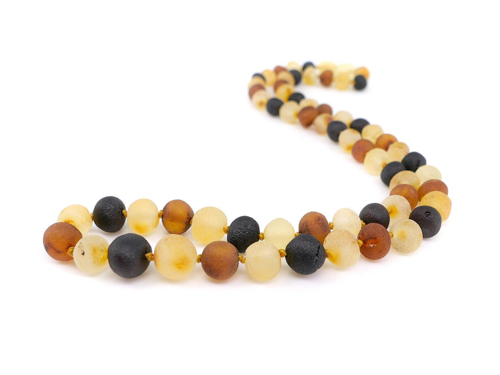 Adult amber necklace with raw rounded baroque beads