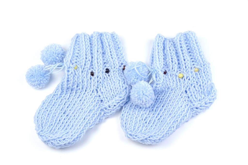 Merino wool baby socks with Baltic amber  (Grey)