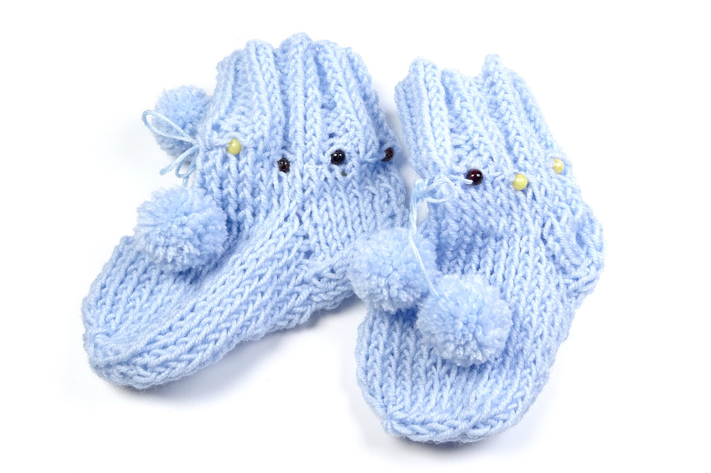 Merino wool baby socks with Baltic amber  (Grey)