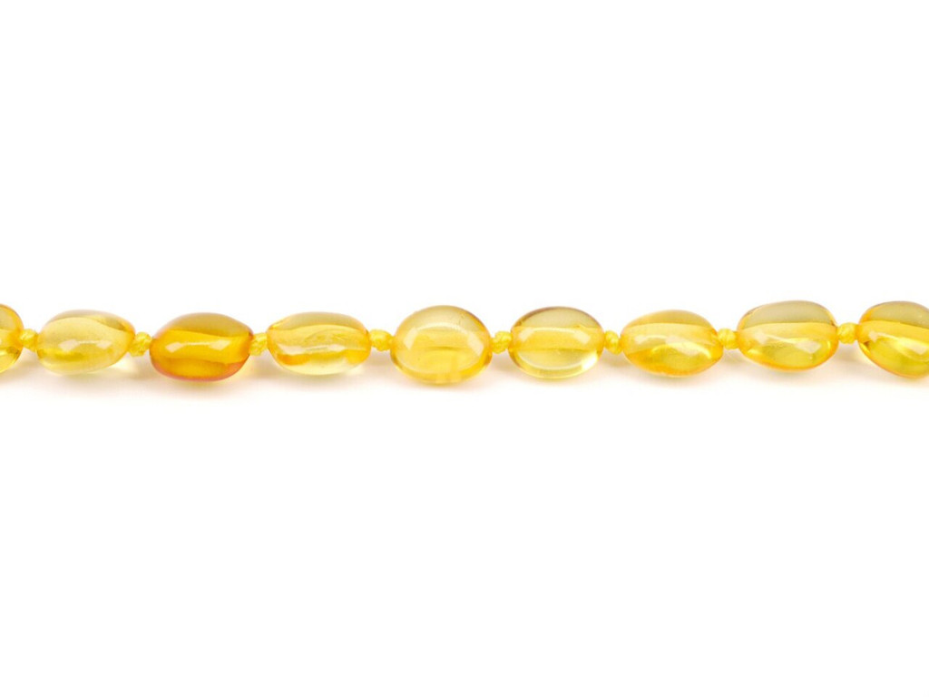 Lemon olive beads amber teething anklet / bracelet