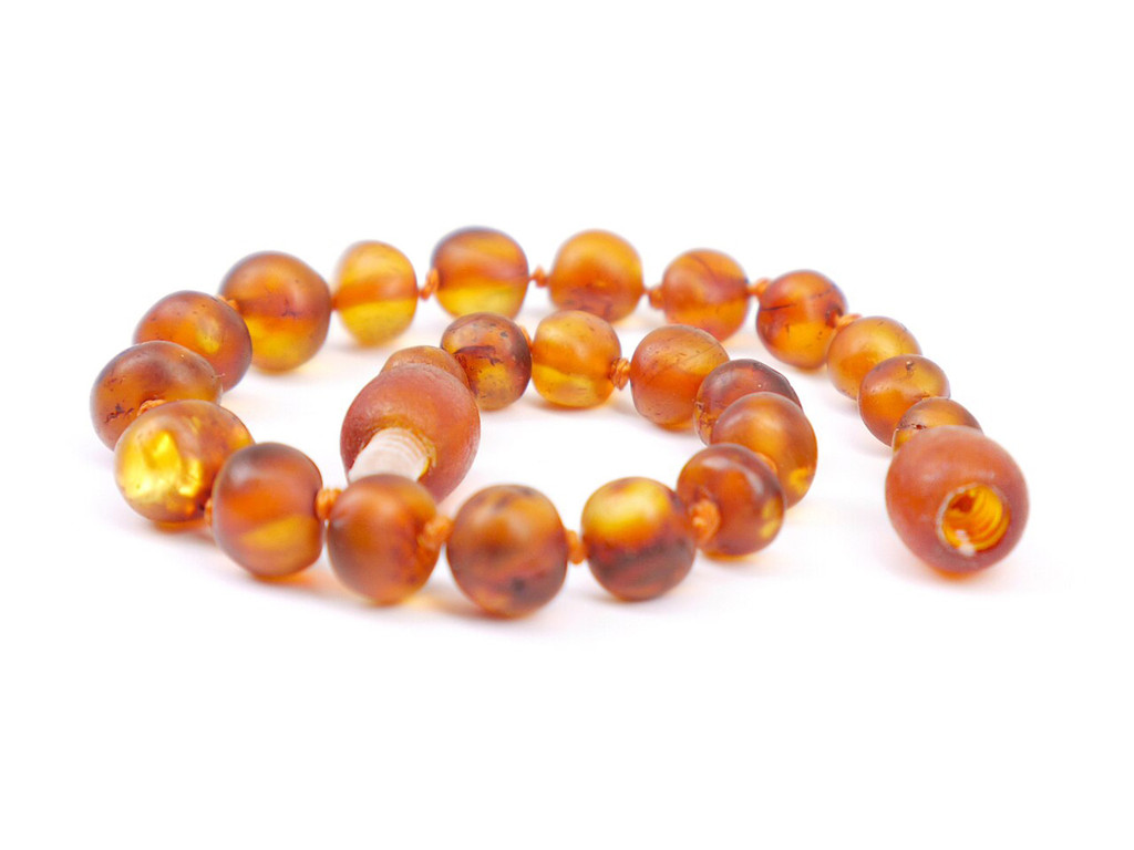 Cognac raw unworked amber teething bracelet or anklet for sale 