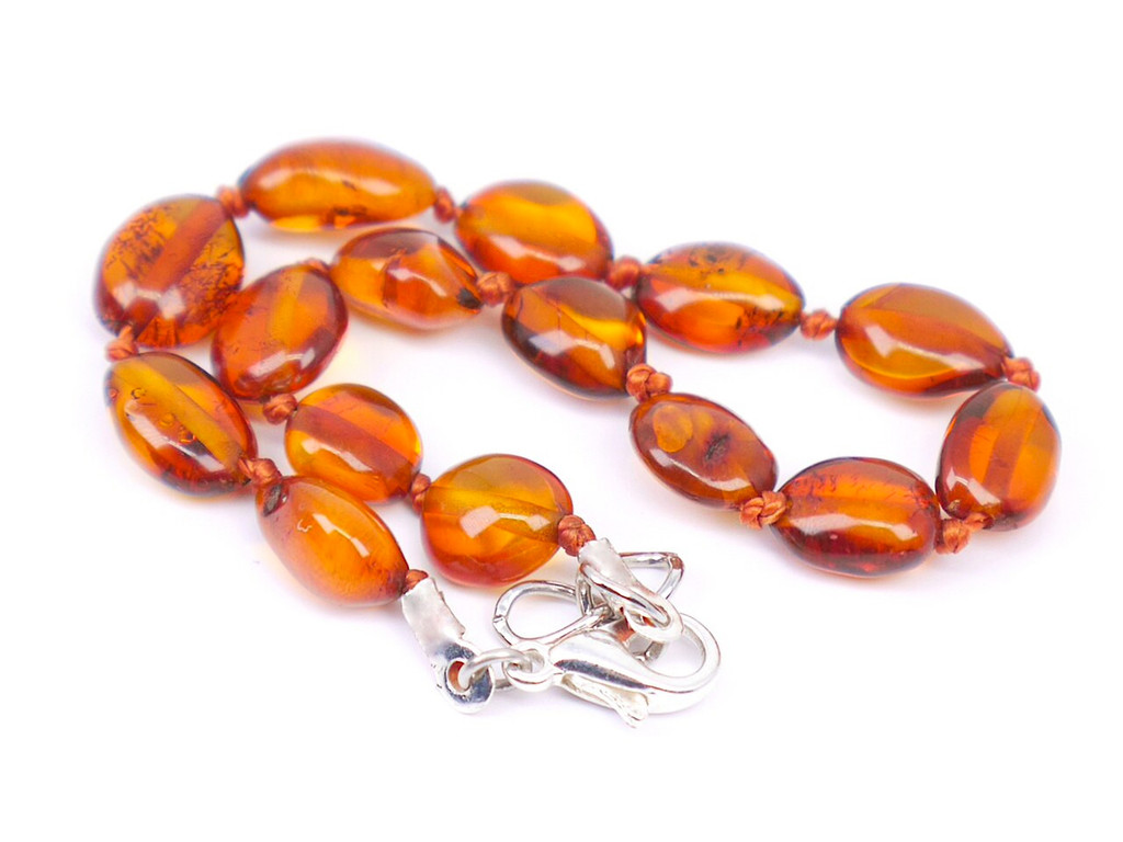Natural beads amber teething bracelet or anklet / adjustable