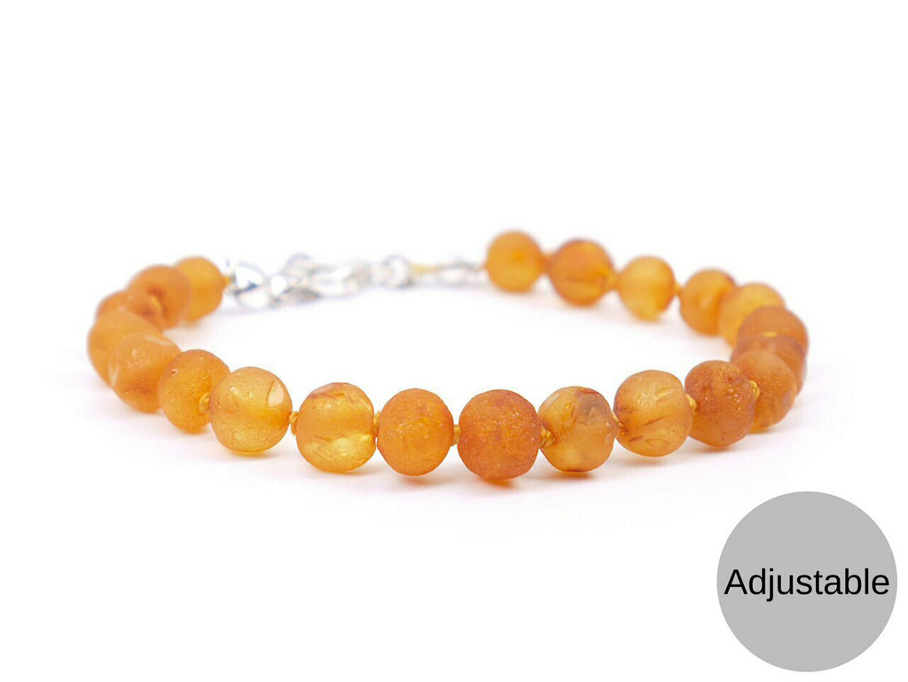 Adjustable amber teething anklet or 