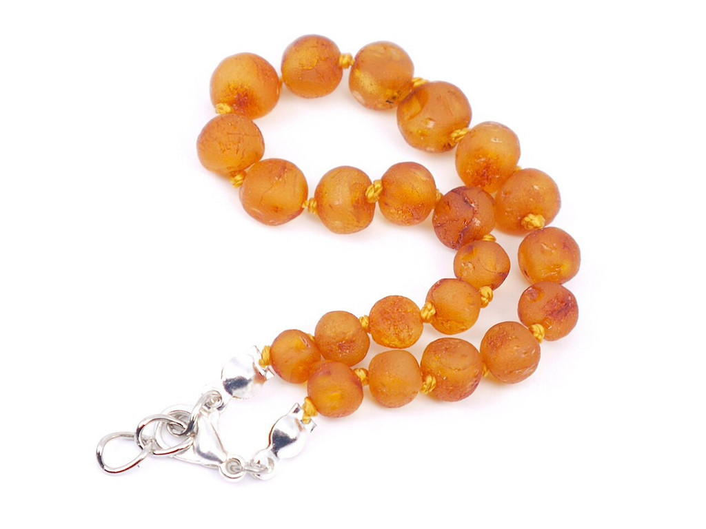 Adjustable amber teething bracelet or anklet, reflux and colic / maximum strength raw beads