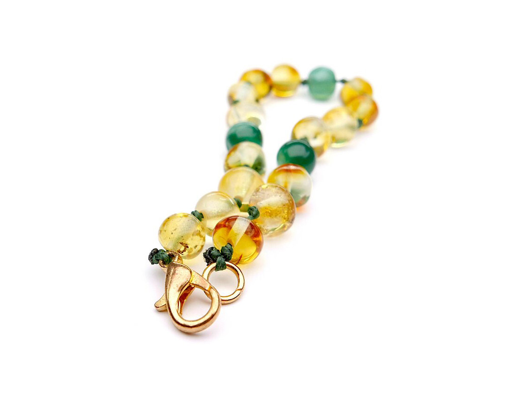 Jade amber teething bracelet for toddler