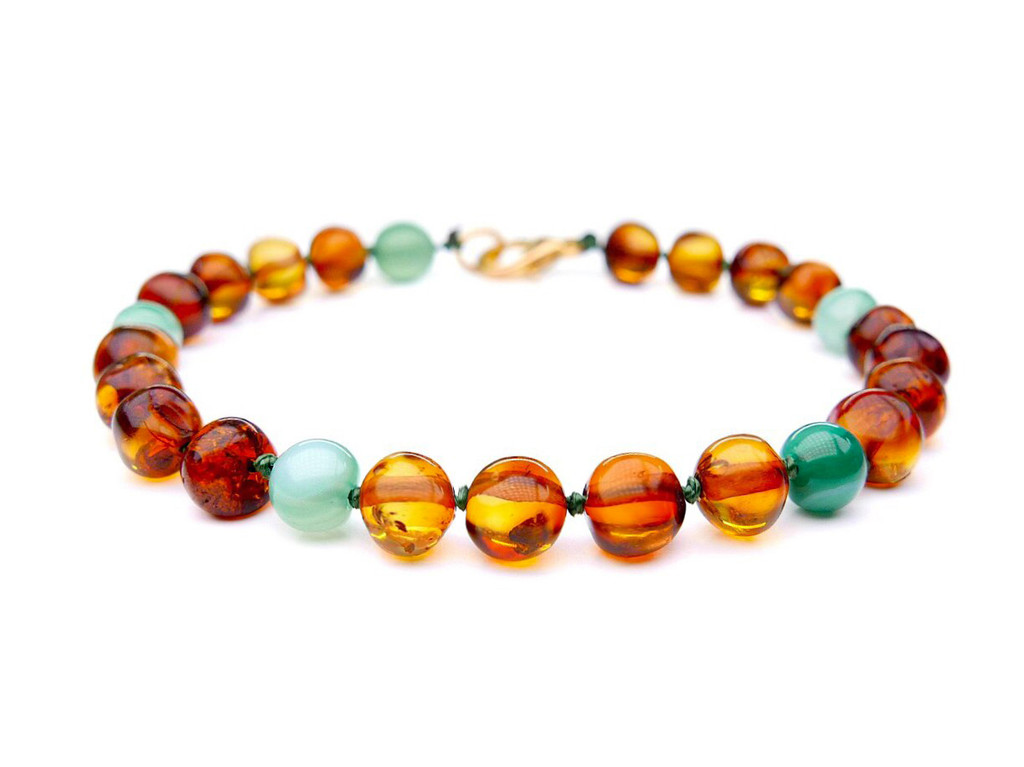 Jade cognac adult amber bracelet