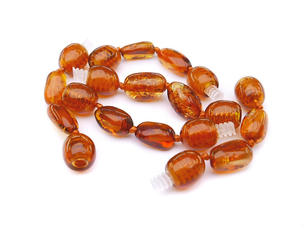 Olive cognac Baltic Amber extender for necklaces and bracelets