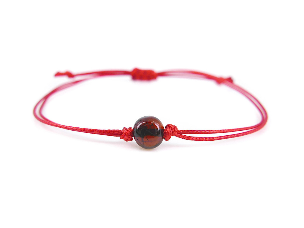 Red string amber bracelet for kids and babies