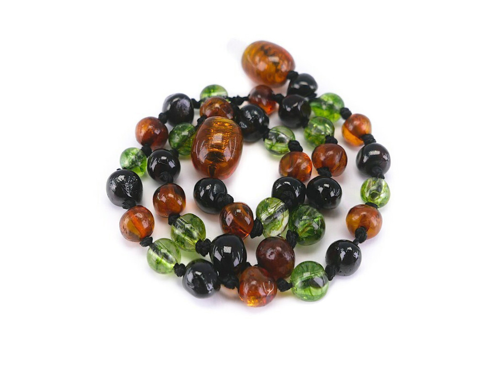 Adult amber bracelet with green peridot NHS