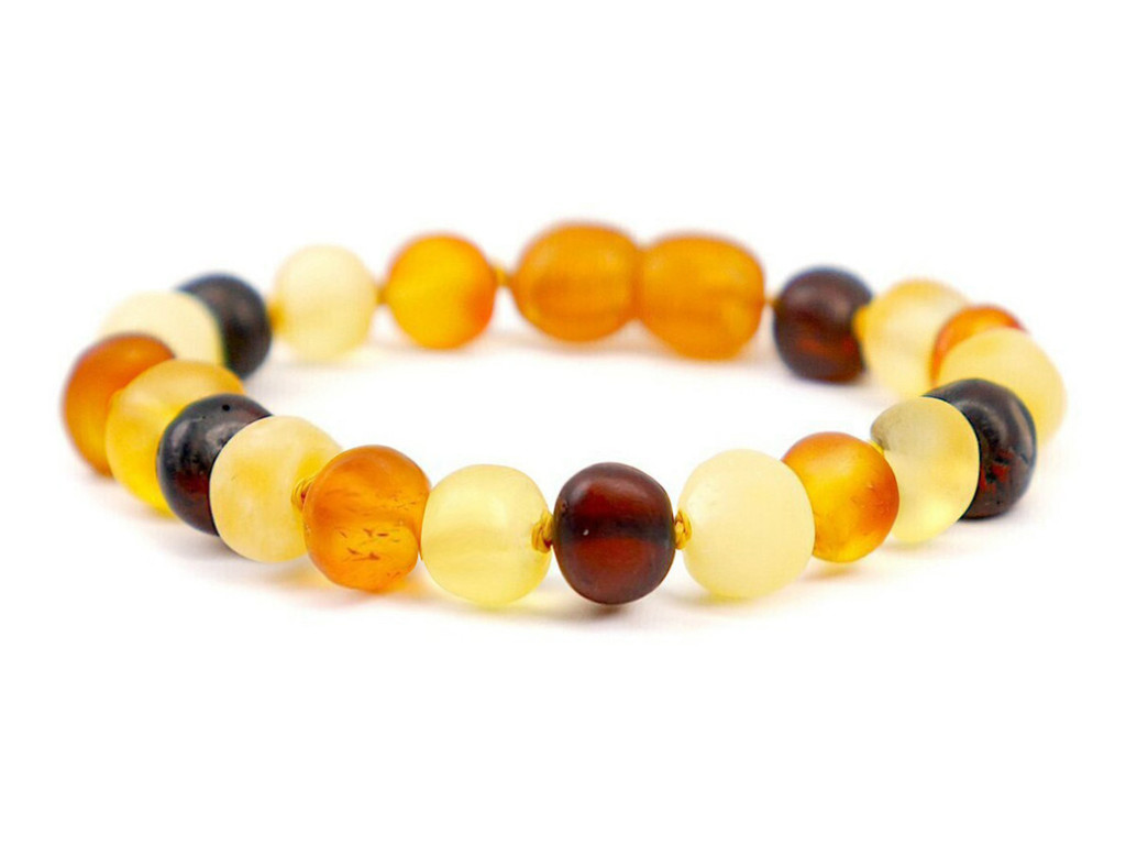 Raw unpolished amber teething bracelet or anklet