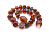 Baltic amber teething jewellery. Dark cognac beads amber teething bracelet or anklet 