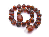Baltic amber teething anklet for children – handcrafted genuine amber jewellery 
