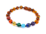 Healing chakra amber teething bracelet for 4 month old