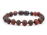 Raw unpolished Baltic amber teething bracelet or anklet for children – handcrafted genuine amber jewellery 