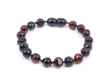 Genuine dark cherry Baltic amber teething anklet handcrafted in the Baltic region 