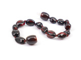 Dark cherry red amber teething bracelet