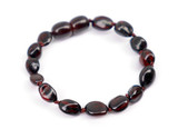 Polished Baltic amber teething jewellery bracelet dark cherry – Ireland shop 