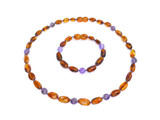 Amethyst amber teething set. Baby teething treatment UK 