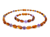 Amethyst amber teething set. Baby jewellery Ireland
