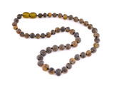 Grey amber teething necklace