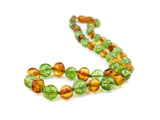 Peridot amber teething necklace