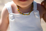 Peridot amber teething necklace