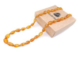 Kids Raw Unpolished Baltic Amber Necklace – Honey Olive Beads Knightsbridge - classic teething-style design