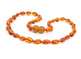 Premium kids amber teething necklace made from genuine polished cognac Baltic amber