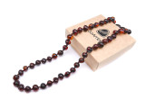 Dark cherry amber teething necklace