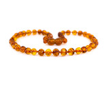 Honey rounded beads amber teething necklace for babies