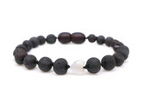 Dark cherry polished Baltic amber bracelet for children – chemist shop listing