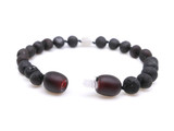Genuine dark cherry Baltic amber bracelet for children