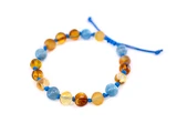 Adjustable amber teething bracelet. Healthy baby signs
