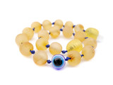 Raw unpolished Baltic amber teething bracelet or anklet – handcrafted genuine amber jewellery 