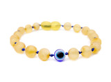 Raw unworked unpolished Baltic amber teething bracelet or anklet – handcrafted genuine amber jewellery