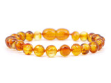 Honey amber teething bracelet or anklet for kids and babies