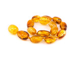Honey Baltic amber teething anklet with knotted beads – handcrafted genuine amber jewellery for children 