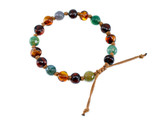 Newborn knotted baby adjustable amber teething bracelet or anklet 