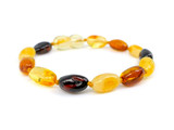 Olive beads Baltic amber bracelet for teething handcrafted genuine jewellery