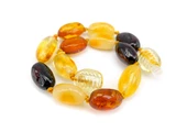 Olive Baltic amber bracelet for children handcrafted genuine jewellery - traditional teething style design