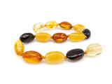 Olive Baltic amber teething bracelet for girls handcrafted genuine children’s jewellery 
