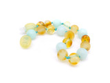 Amazonite amber teething bracelet or anklet for boys and girls with benefits