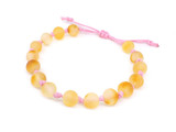 Amber teething bracelet or anklet baby adjustable pink cord
