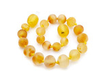 Raw unpolished Baltic amber teething bracelet or anklet with natural honey beads 