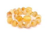 Raw honey Baltic amber teething bracelet with unpolished beads – natural amber jewellery