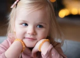 Honey raw unworked Baltic amber teething bracelet or anklet with natural beads