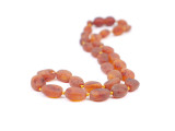 Authentic raw Baltic amber teething necklace with cognac olive-shape beads 