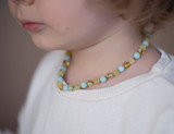 Amazonite amber teething necklace