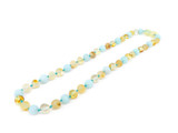 Amazonite & raw amber teething necklace