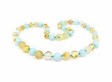 Matte amazonite amber teething necklace